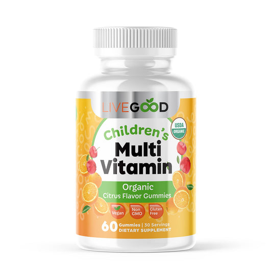 Gomas multivitamínicas orgánicas para niños, sabor cítrico.