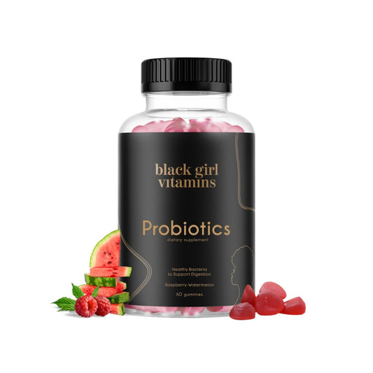 frascos de gomas probióticas black girl vitamins para salud digestiva