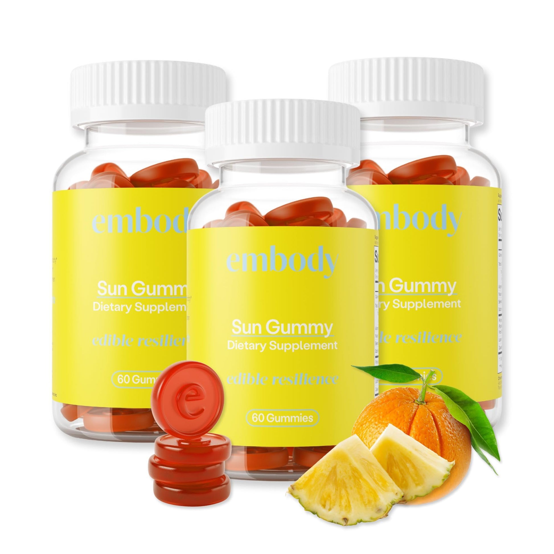 gomas antioxidantes embody sabor naranja-piña