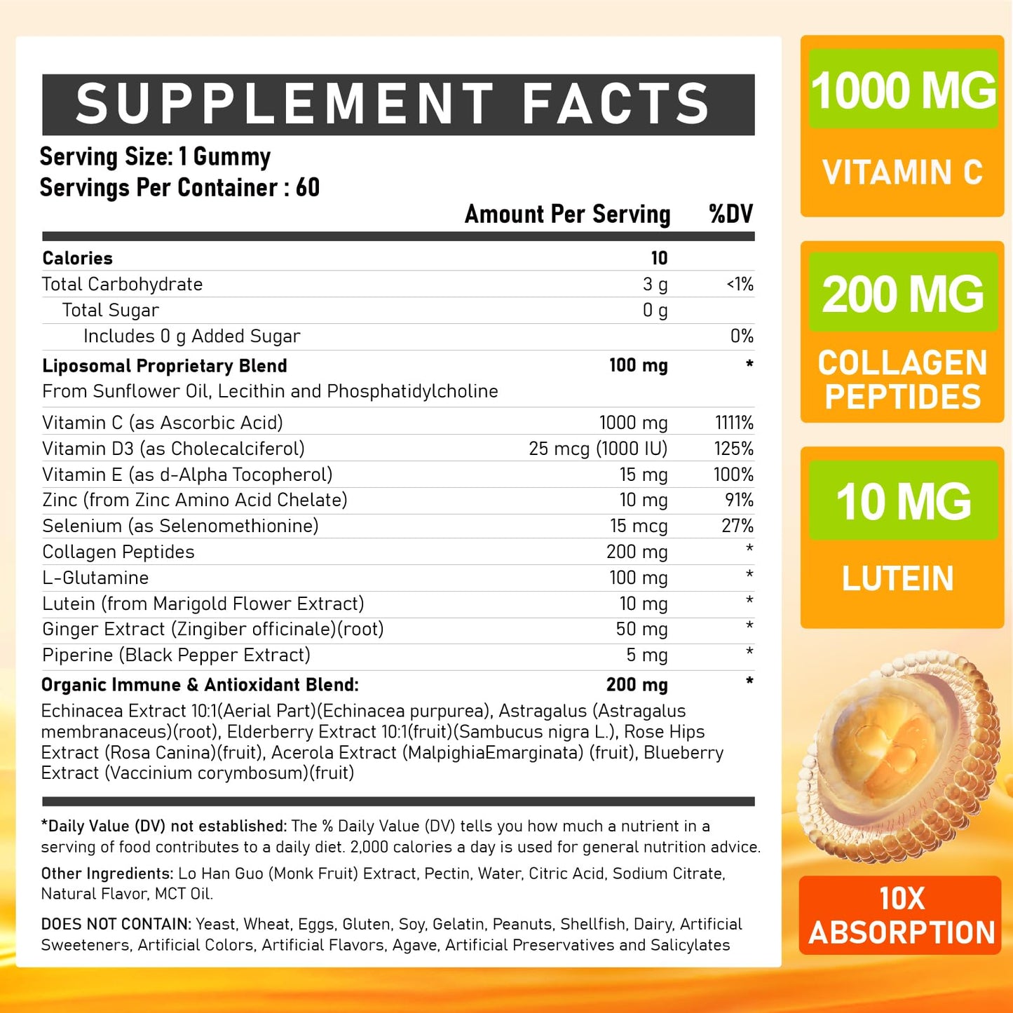 Gomas sin azúcar con vitamina C y antioxidantes