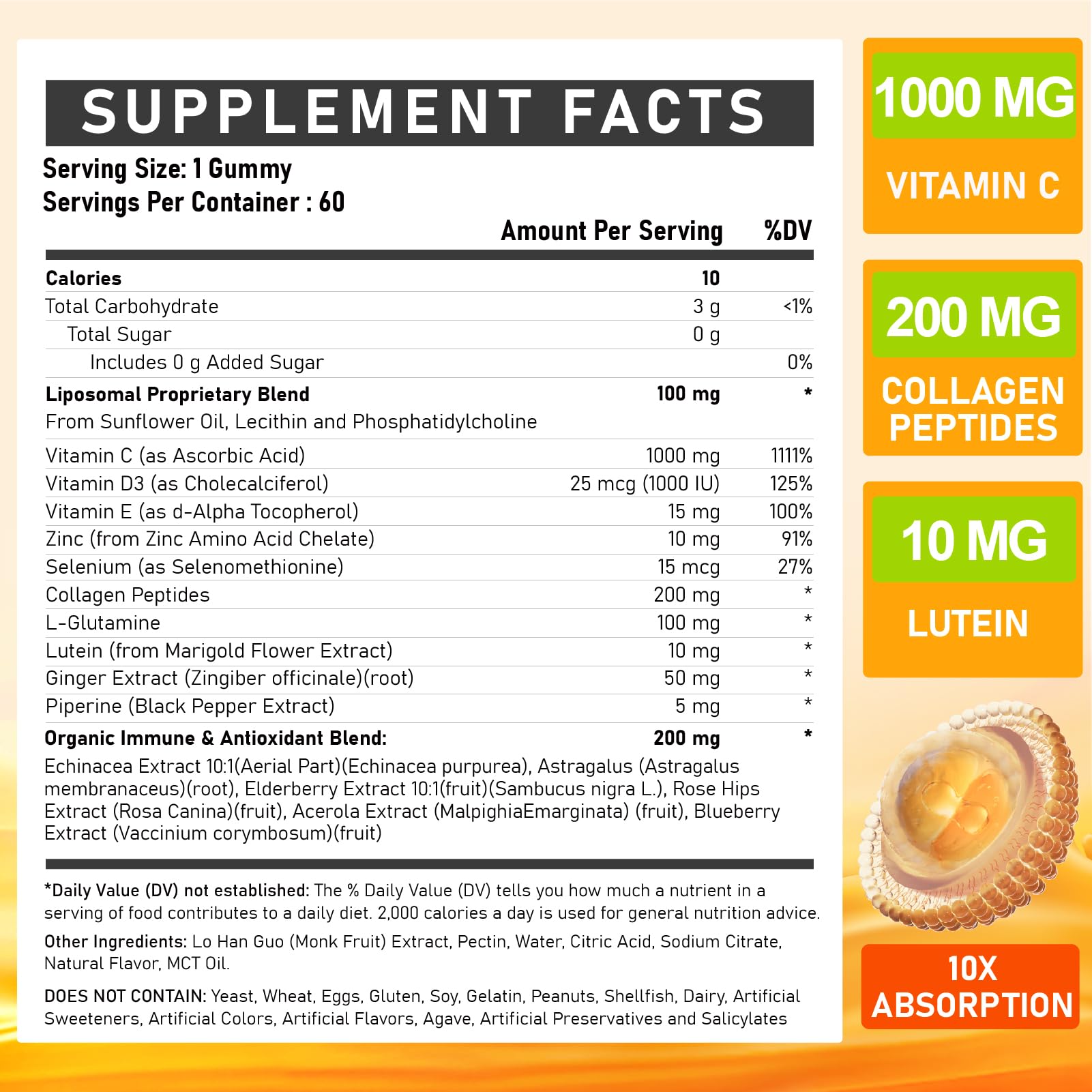 Gomas sin azúcar con vitamina C y antioxidantes