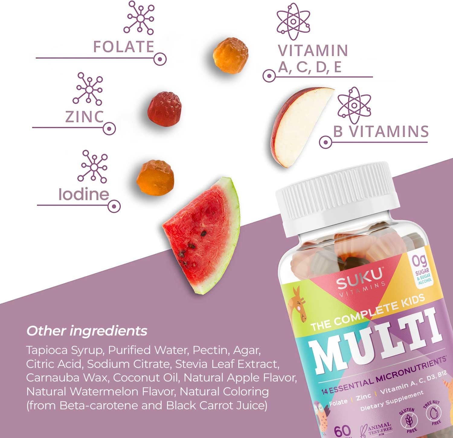 Gomas SUKU Vitaminas con apoyo del sistema inmunológico.