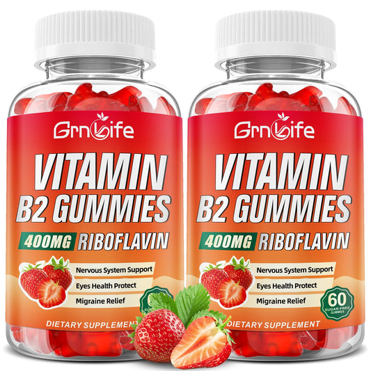 Gomas vitamina B2 400mg GrnLife con magnesio sabor fresa