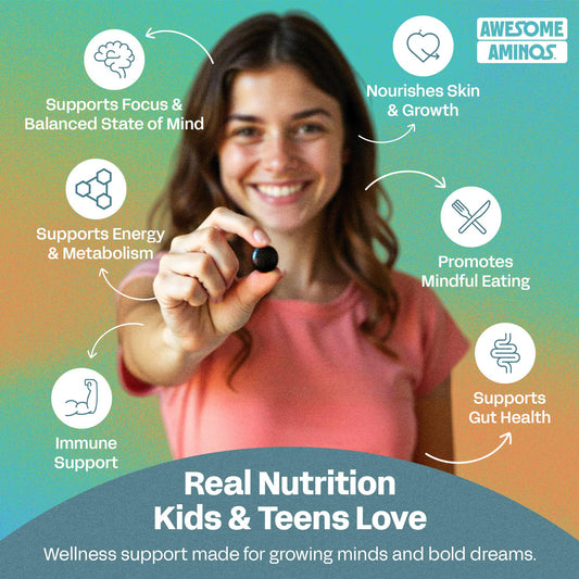 Gominolas multivitamínicas con 9 aminoácidos esenciales para niños