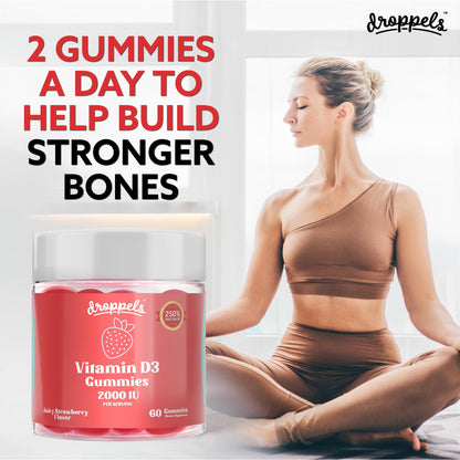 Gominolas Droppels vitamina d3 2000 ui para soporte óseo y muscular