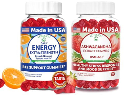 Gominolas de energía B12 y ashwagandha Lunakai USA