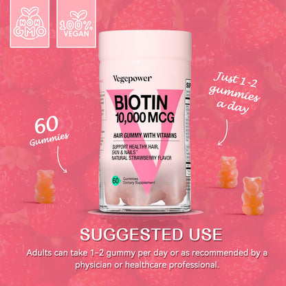 Gominolas fresa biotina para salud familiar
