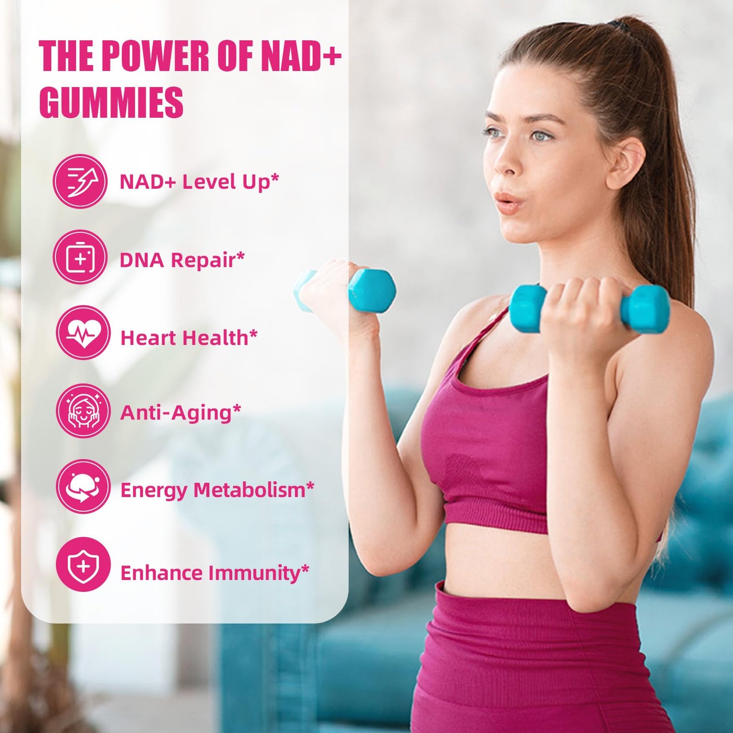 Gominolas NAD+ con vitamina B3 para energía y antienvejecimiento