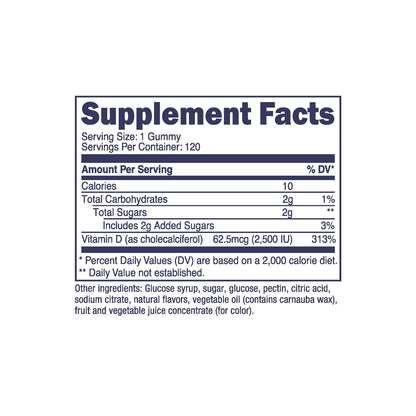 Gominolas Nutricost vitamina D3 para apoyo óseo e inmunológico