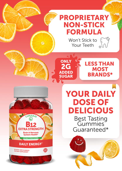 Gominolas orgánicas vitamina c y b12 para adultos de Lunakai