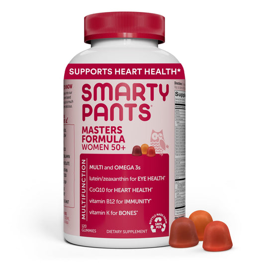 Frasco de gominolas SmartyPants para mujeres de más de 50 años con omega 3.