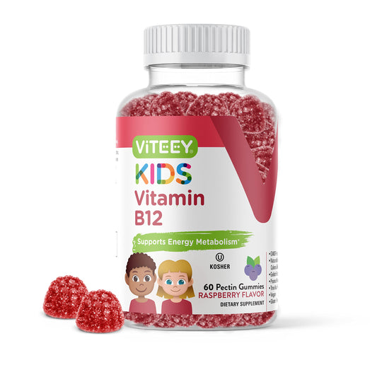 Gominolas vitamina B12 para niños sabor frambuesa sin azúcar