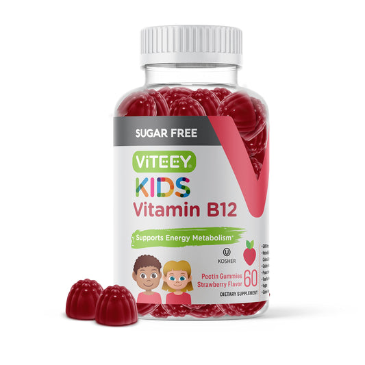 Gominolas vitamina B12 para niños sabor fresa sin azúcar