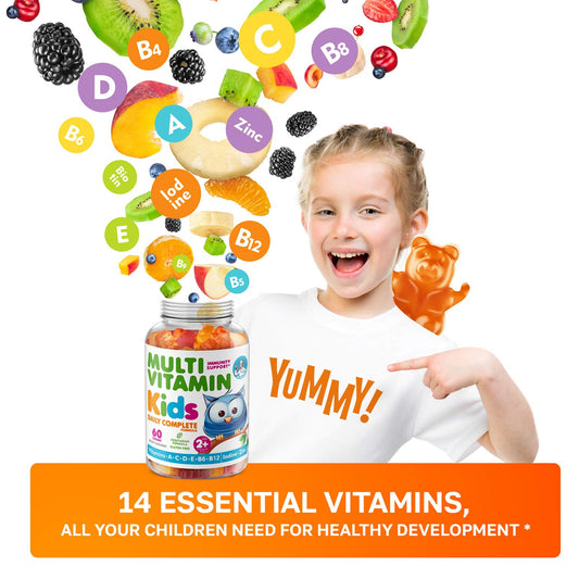 Gominolas vitamínicas para niños con apoyo completo diario