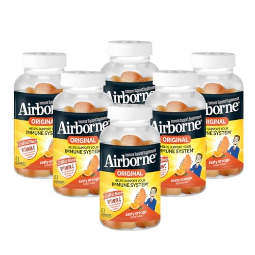 Gomita Airborne soporte inmune vitamina C 750 mg sabor naranja