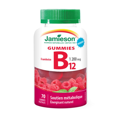 Gomita b12 jamieson alta potencia sabor frambuesa sin gelatina