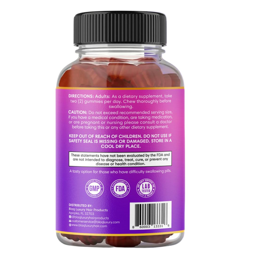 Gomitas con ácido fólico Blaq Luxury para fortalecer cabello