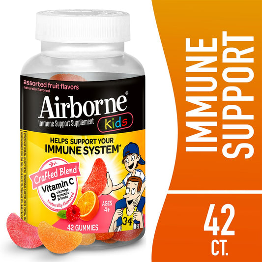 Gomitas Airborne niños vitamina c variados colores sabores frutas