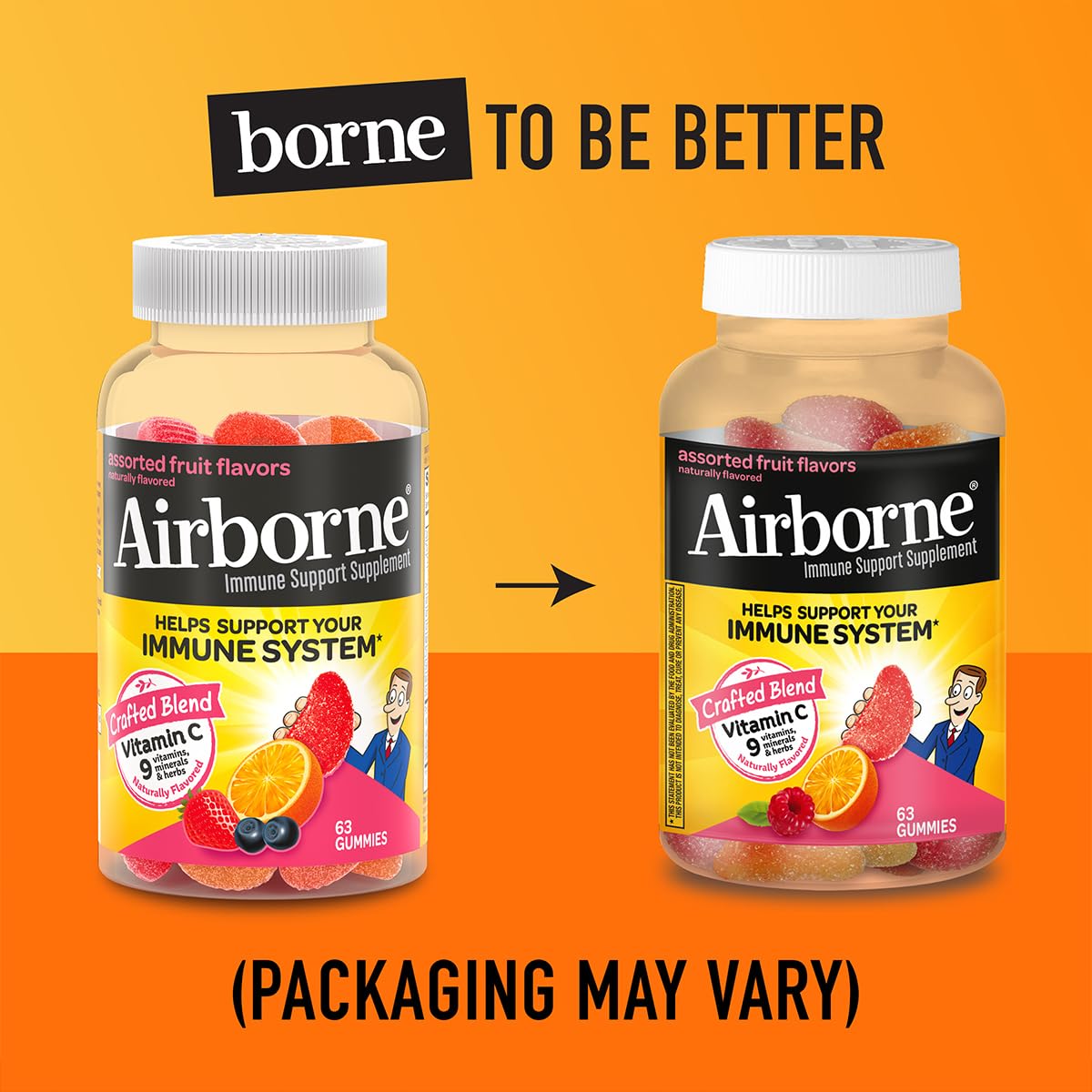 Gomitas Airborne sabor frutas surtidas vitamina C