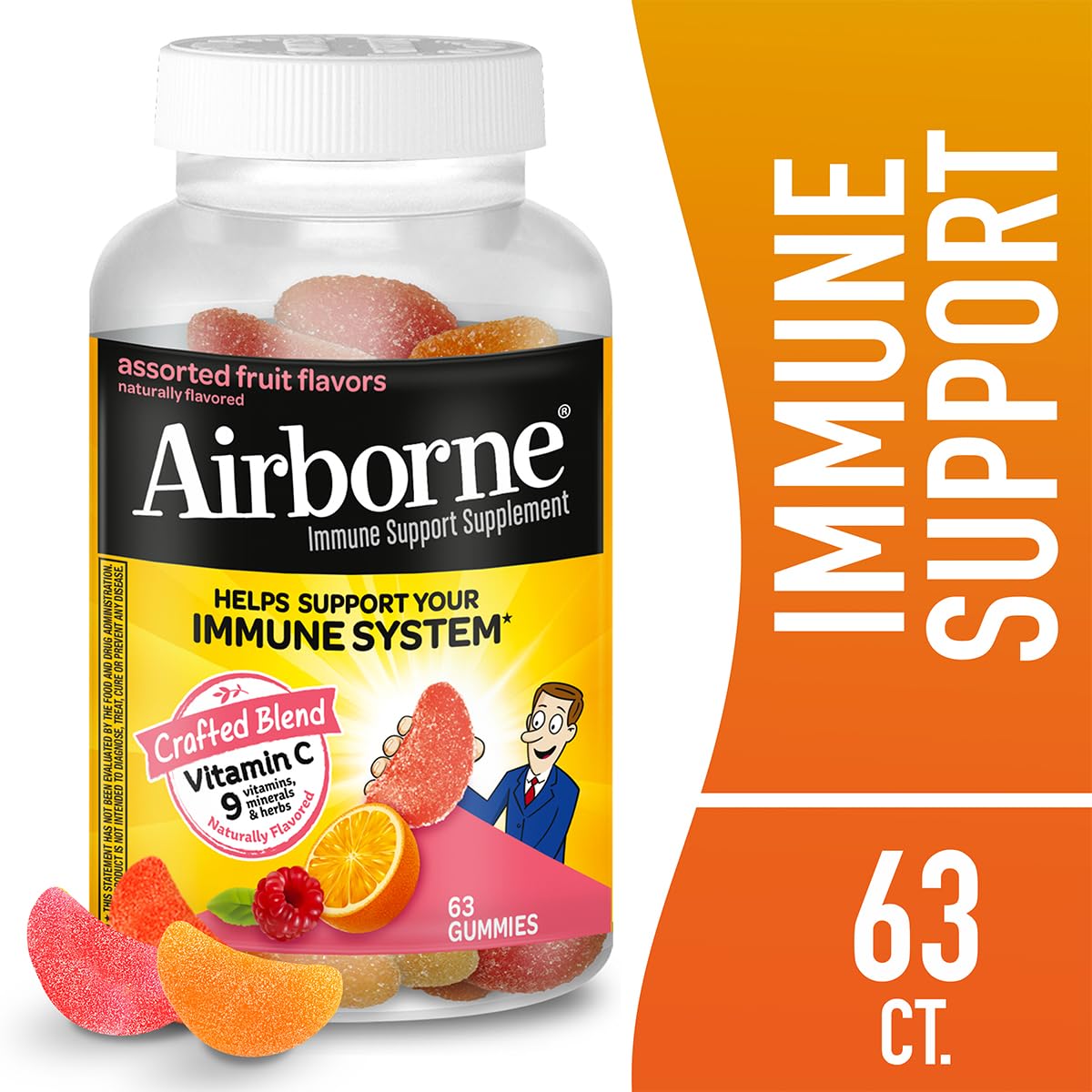 Gomitas Airborne vitamina C sabor frutas surtidas