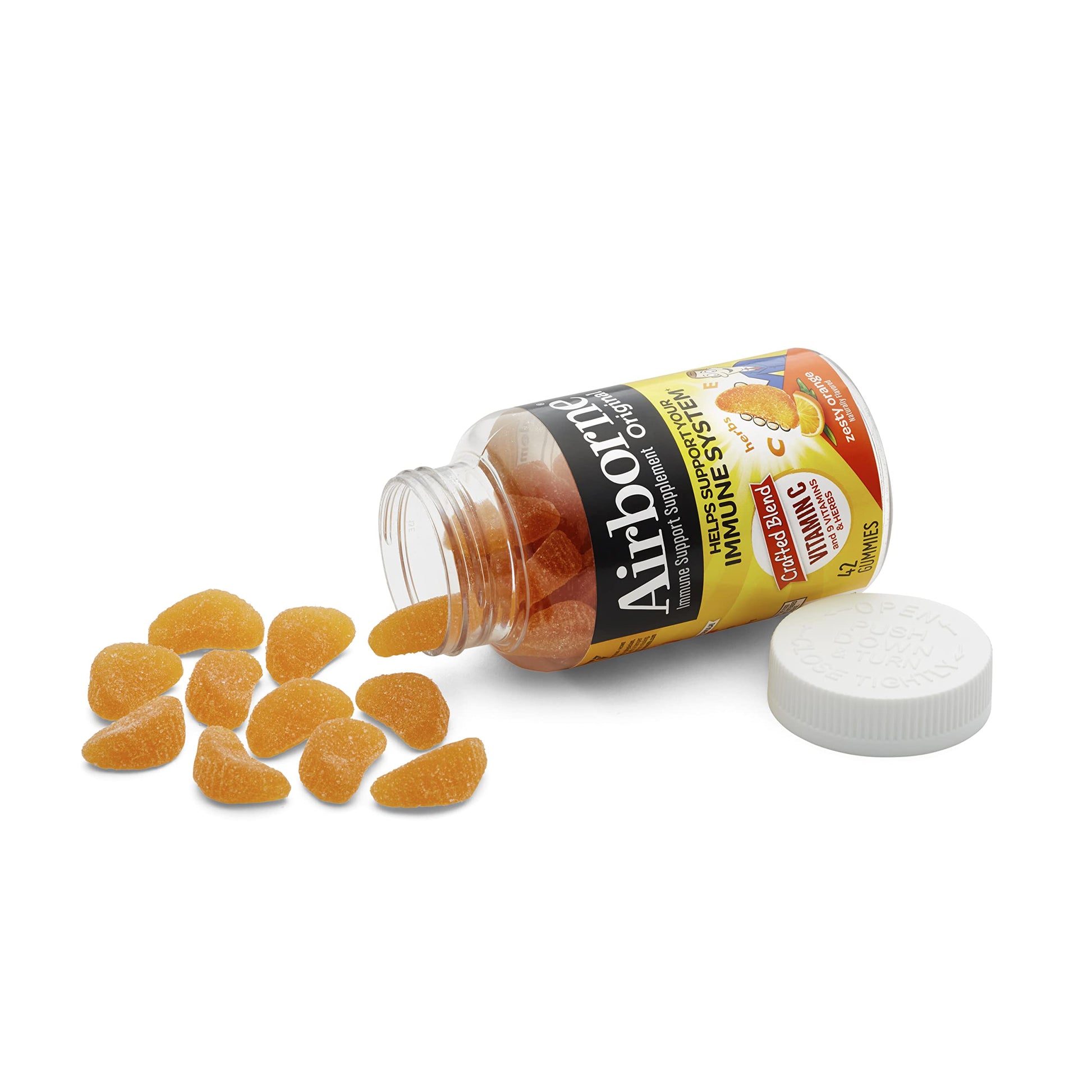 Gomitas Airborne vitamina C naranja soporte inmune