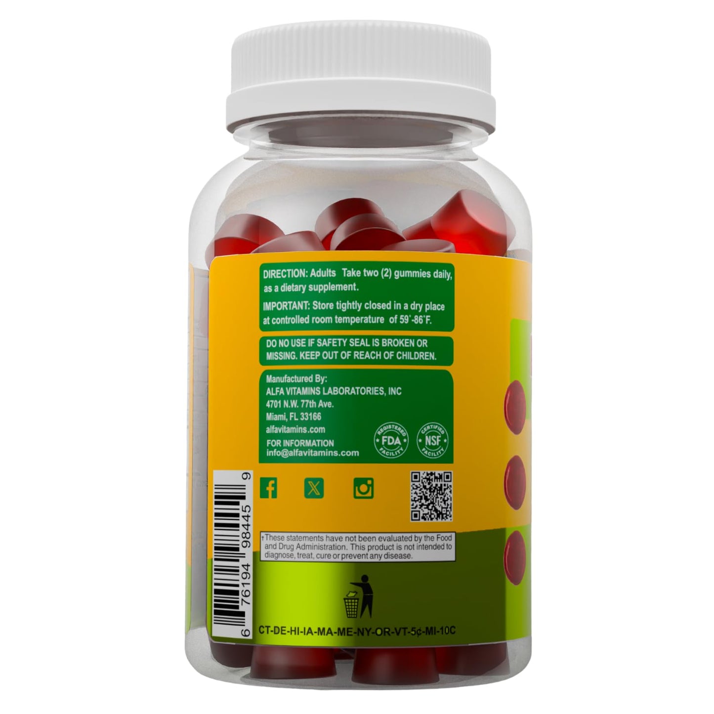 Gomitas ALFA VITAMINS para crecimiento saludable de cabello y uñas