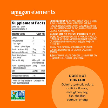 Gomitas Amazon Elements Complejo B sabor fresa