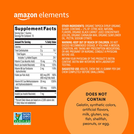Gomitas Amazon Elements Complejo B sabor fresa