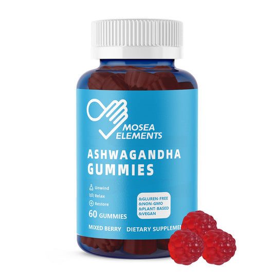 Gomitas Ashwagandha y vitamina D con sabor a berries mixtos