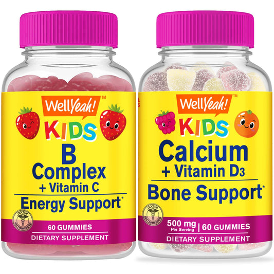 Frasco de gominolas de vitaminas de colores para niños