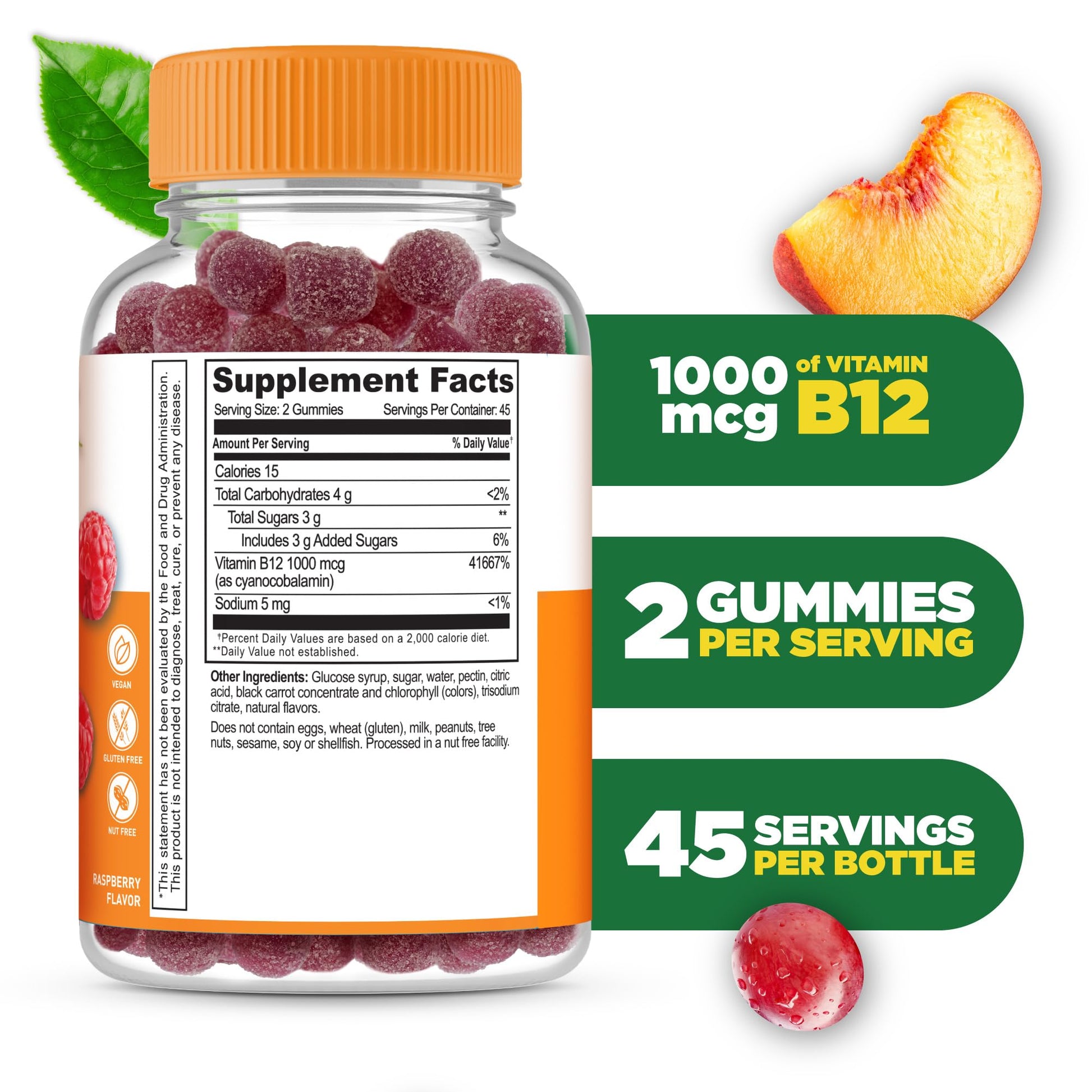 Gomitas B12 para energía Lifeable con sabor natural y vegano