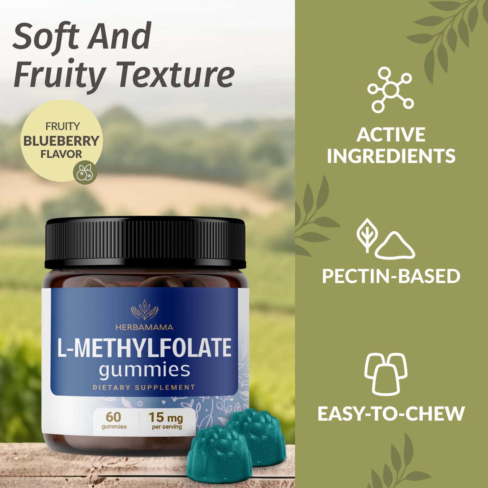Gomitas con base de pectina suaves y fáciles de masticar HERBAMAMA