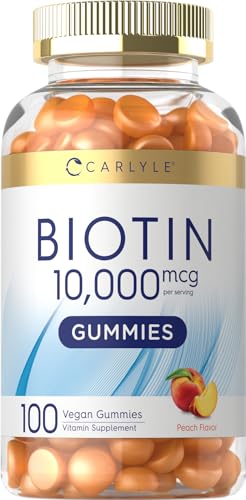 Gomitas biotina carlyle 10,000 mcg sabor durazno 100 unidades