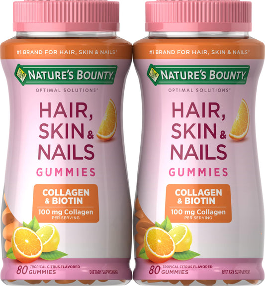 Paquete de gomitas Biotina y Colágeno Nature's Bounty sabor cítrico