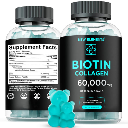 Gomitas biotina colágeno New Elements para cabello y piel
