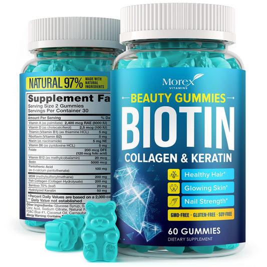Gomitas biotina colágeno queratina para cabello piel y uñas