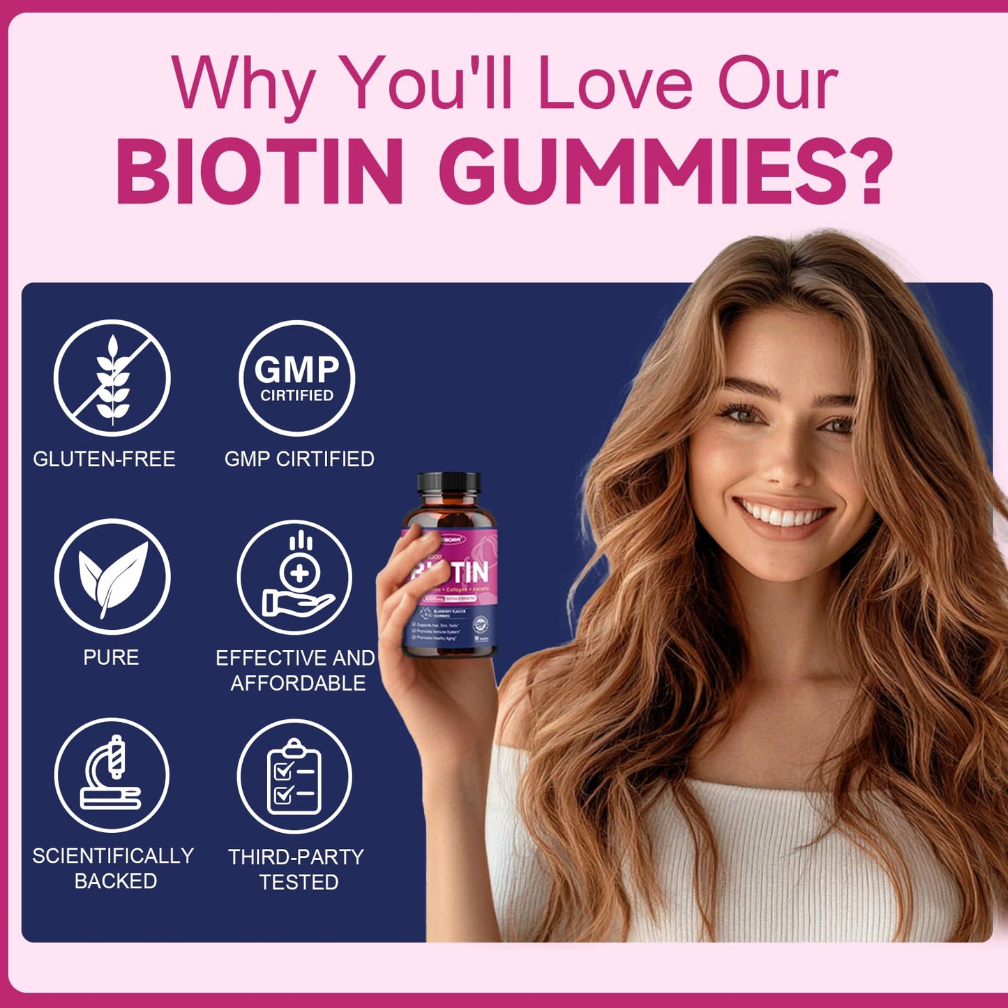 Gomitas biotina para hombres y mujeres salud