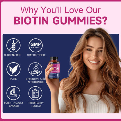 Gomitas biotina para hombres y mujeres salud
