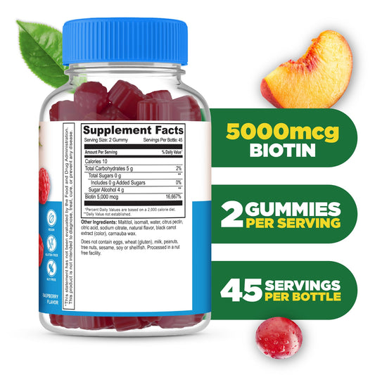 gomitas de biotina Lifeable sabor frambuesa