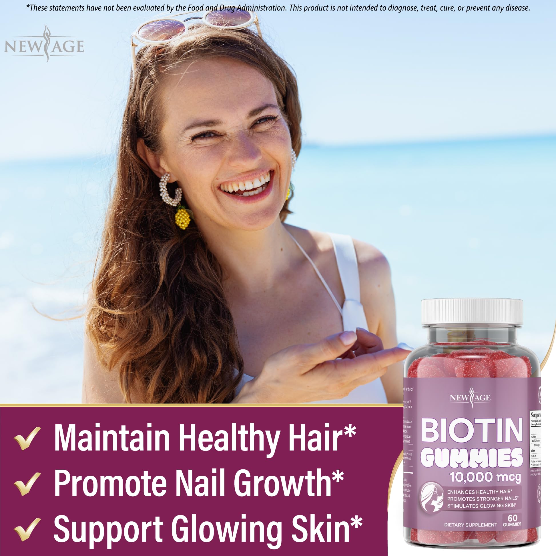 Gomitas biotina saludable cabello piel y uñas NEW AGE