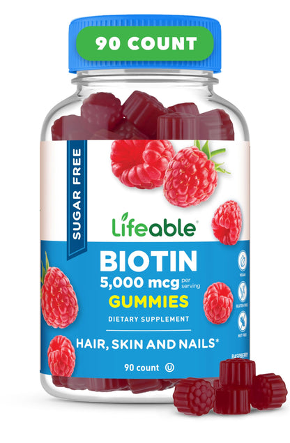 gomitas de biotina sin azúcar Lifeable para cabello