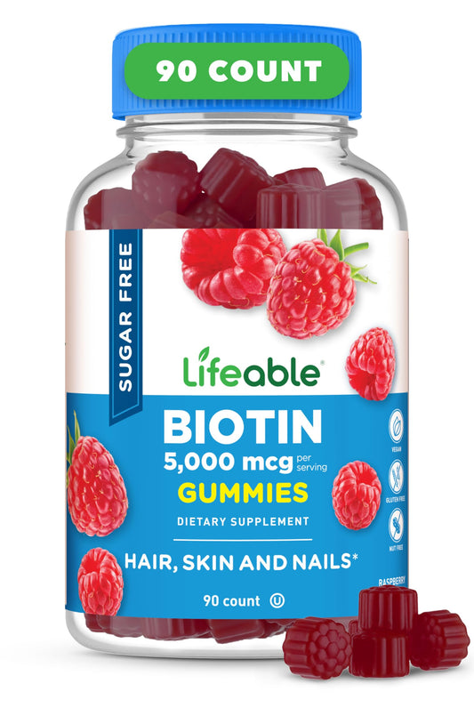 gomitas de biotina sin azúcar Lifeable para cabello