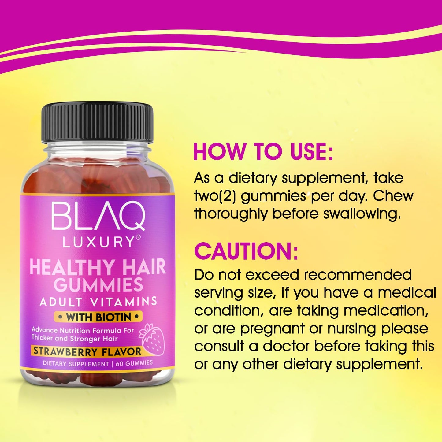 Gomitas Blaq Luxury vitaminas para fortalecer el cabello