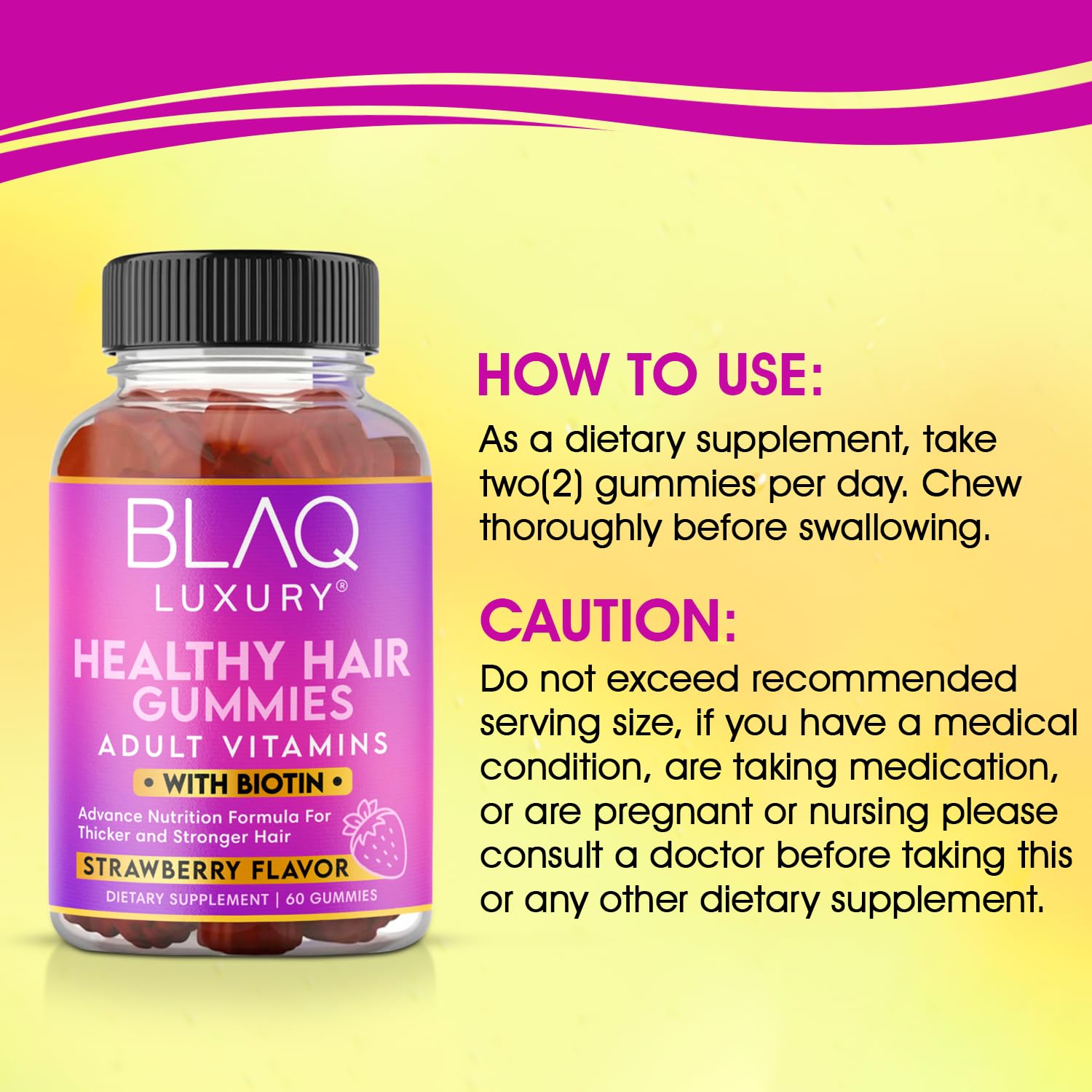 Gomitas Blaq Luxury vitaminas para fortalecer el cabello