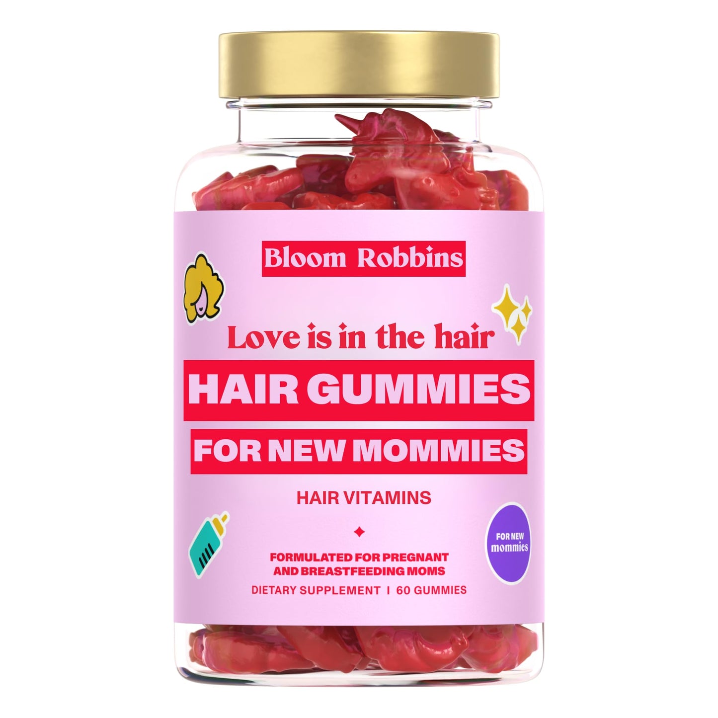 Gomitas para cabello Bloom Robbins frasco de 60 unidades