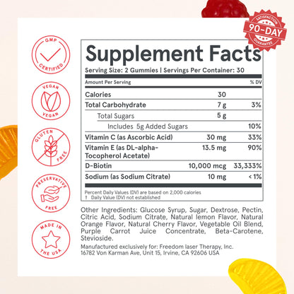 Gomitas para cabello iRestore con antioxidantes vitaminas E y C