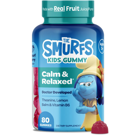 Gomitas calmantes Smurfs para niños paquete frontal