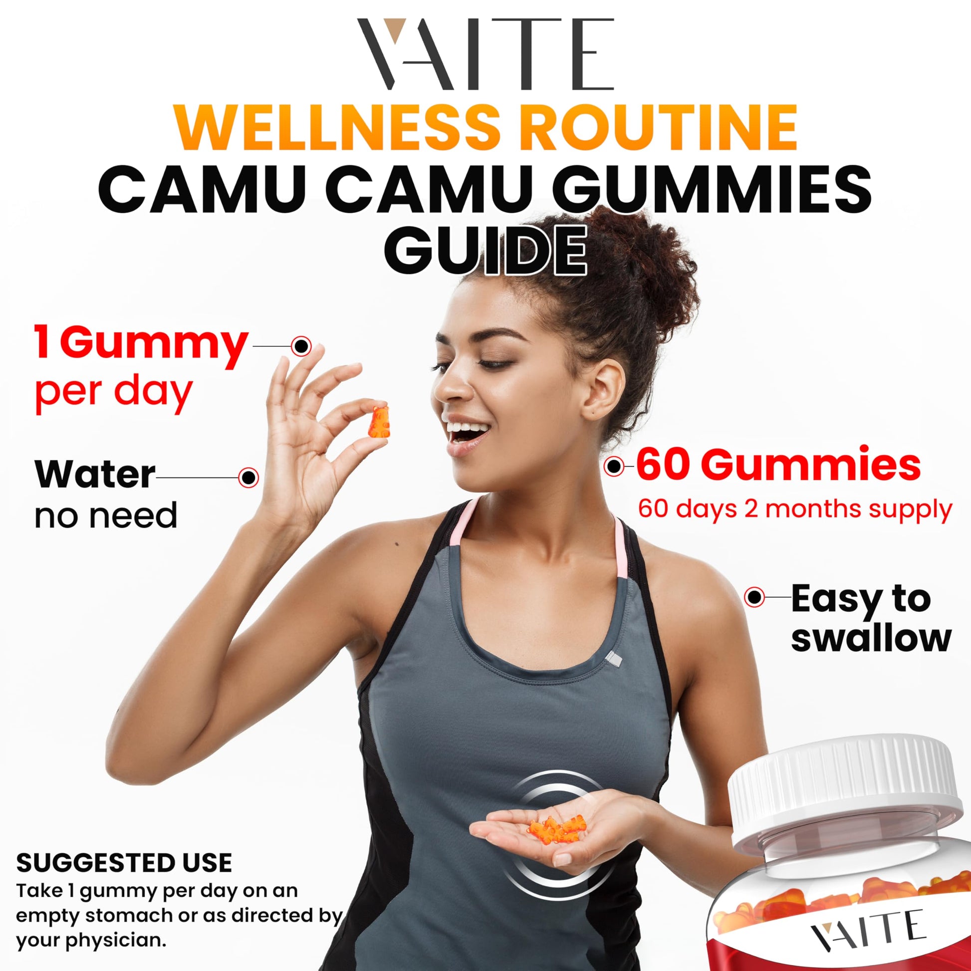 Gomitas de camu camu para hombres y mujeres activos