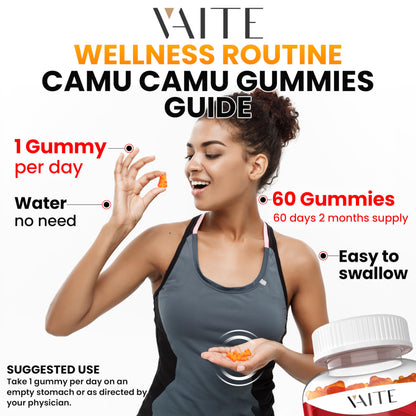 Gomitas de camu camu para hombres y mujeres activos