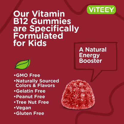 Gomitas chewable vitamina b12 para niños frambuesa